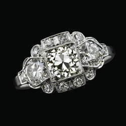 5 Carats Old Cut Round Real Natural Earth Mined Diamond Ring Milgrain Shank Ladies Jewelry