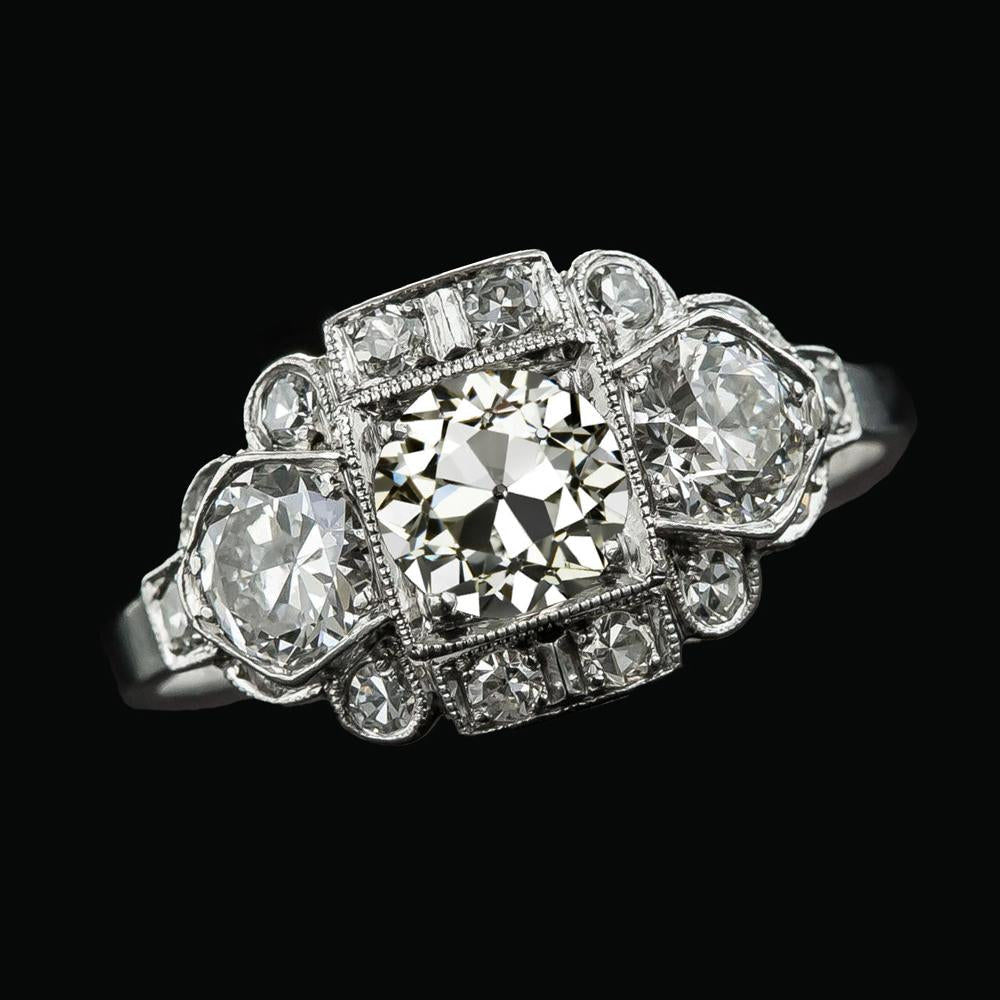 5 Carats Old Cut Round Real Diamond Ring Milgrain Shank Ladies Jewelry