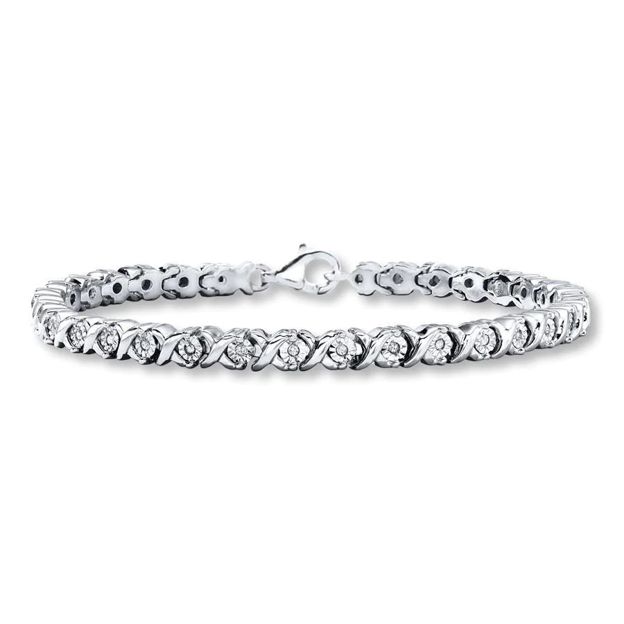 5 Carats Round Cut Real Diamond Ladies Tennis Bracelet White Gold 14K