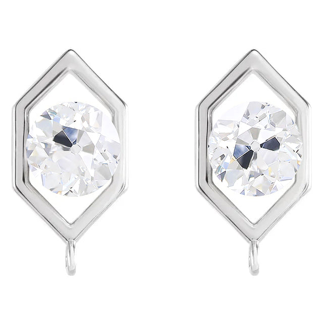 Real Diamond Earrings 2.50 ct 14K White Gold – main view