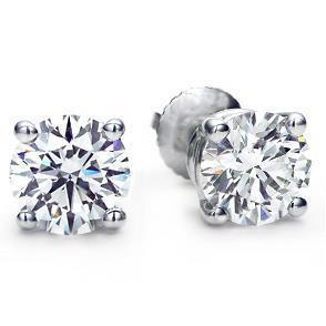 5 Carats Sparkling Round Cut Real Diamonds Studs Earring White Gold 14K