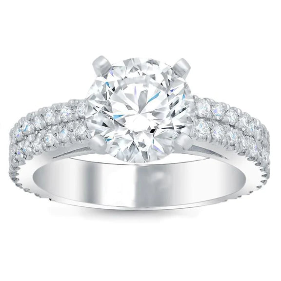 5 Ct Brilliant Cut Natural Diamonds Engagement Ring White Gold