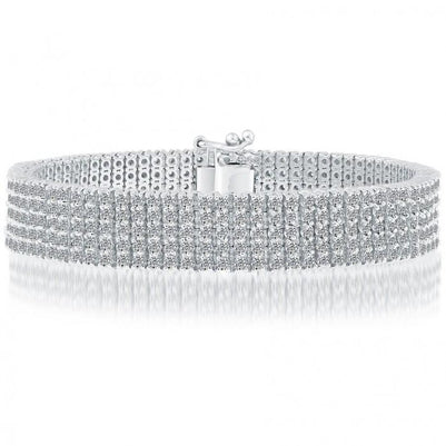 5 Row Statement Real Diamond Bracelet Tennis