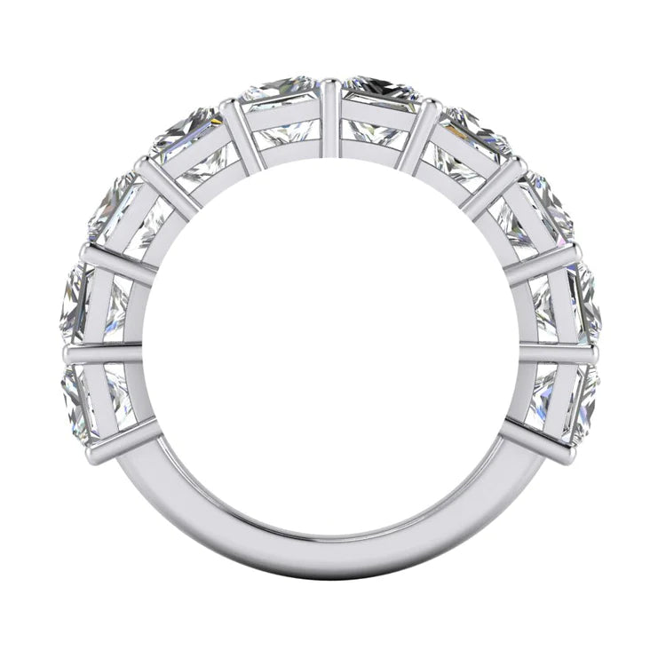 5 Carats Princess Lab Grown Diamond 3/4 Eternity Band Ladies Gold Jewelry