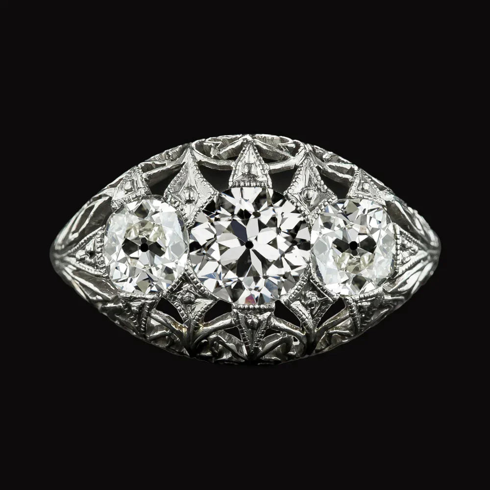 5ct Real Diamond Antique Looking Bridal Ring