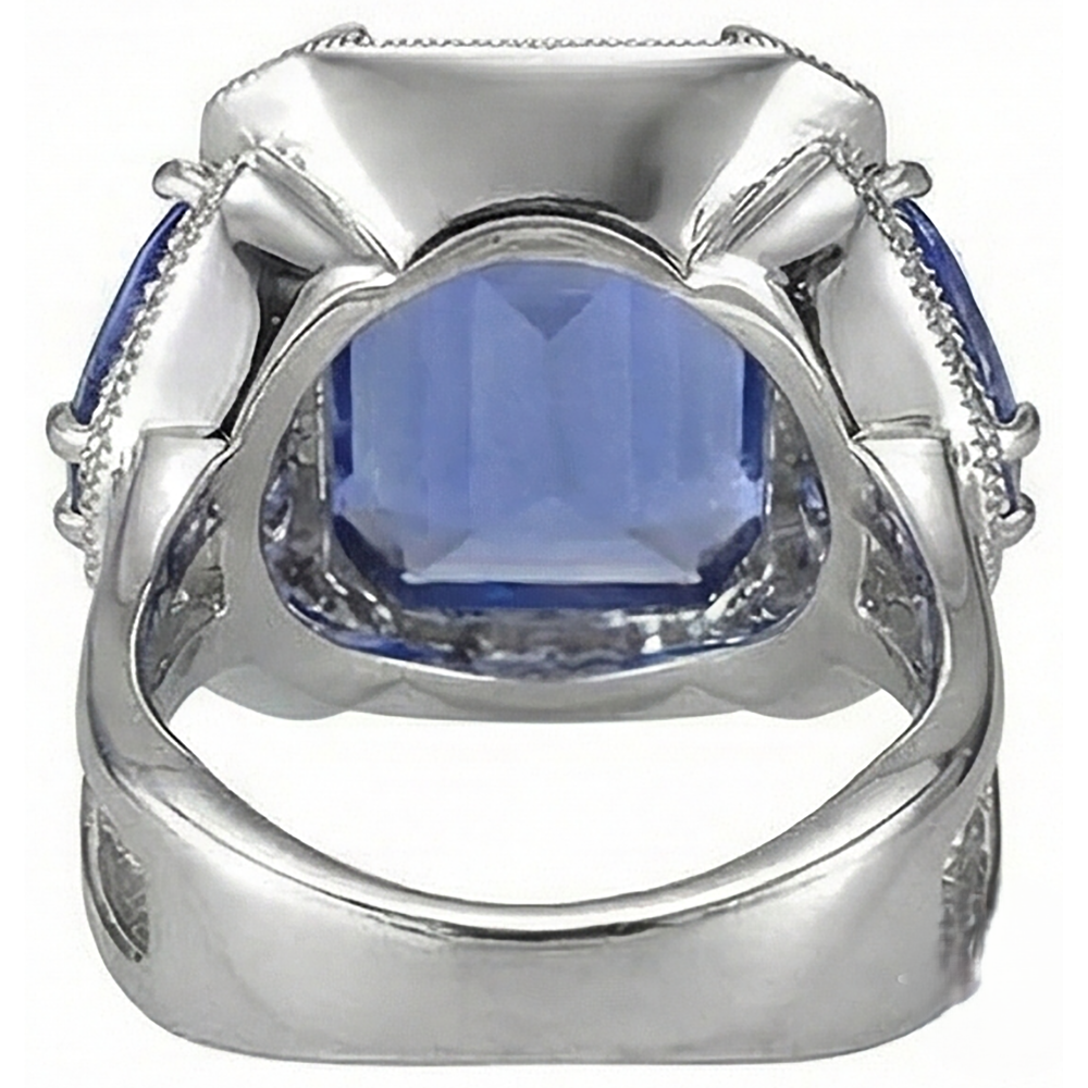 6.01 Ct Tanzanite Round Natural Earth Mined Diamond ( Not Lab Grown ) s Engagement Ring White Gold 14K