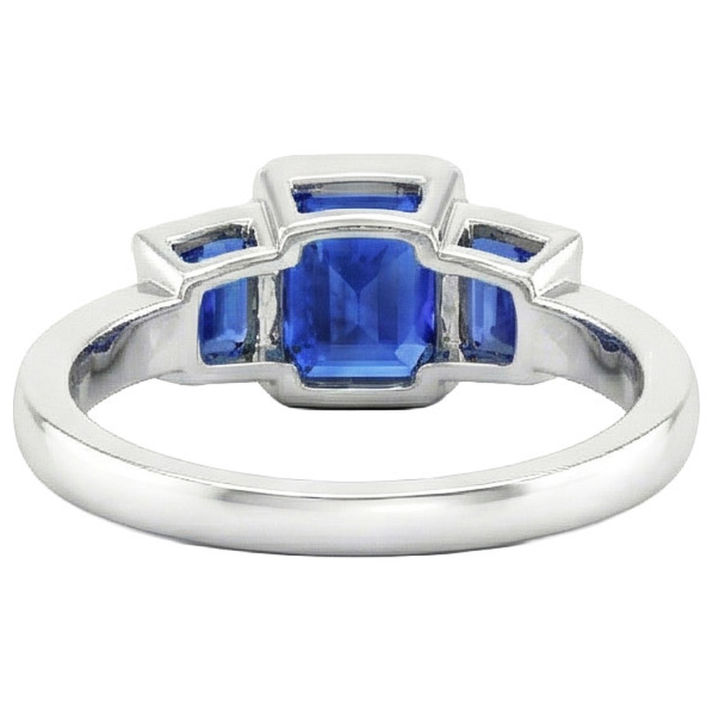 natural round sapphire 6.50ct ring profile view