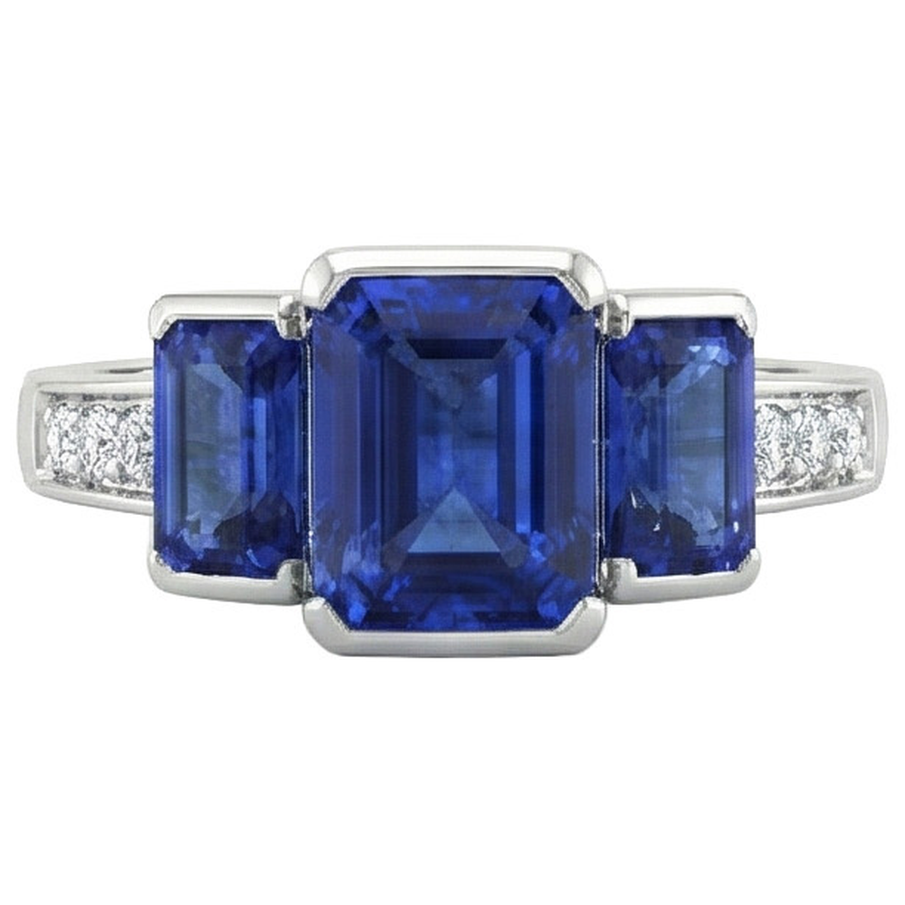 natural round sapphire 6.50ct ring side angle