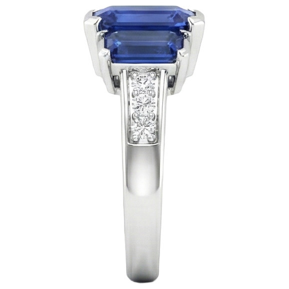 natural round sapphire 6.50ct ring top view