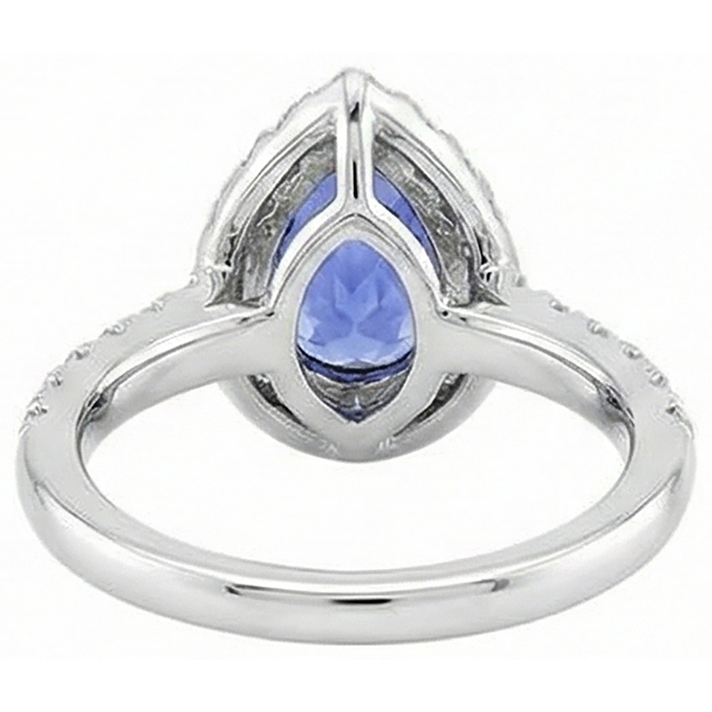 natural round tanzanite 6.60ct ring with diamond accents