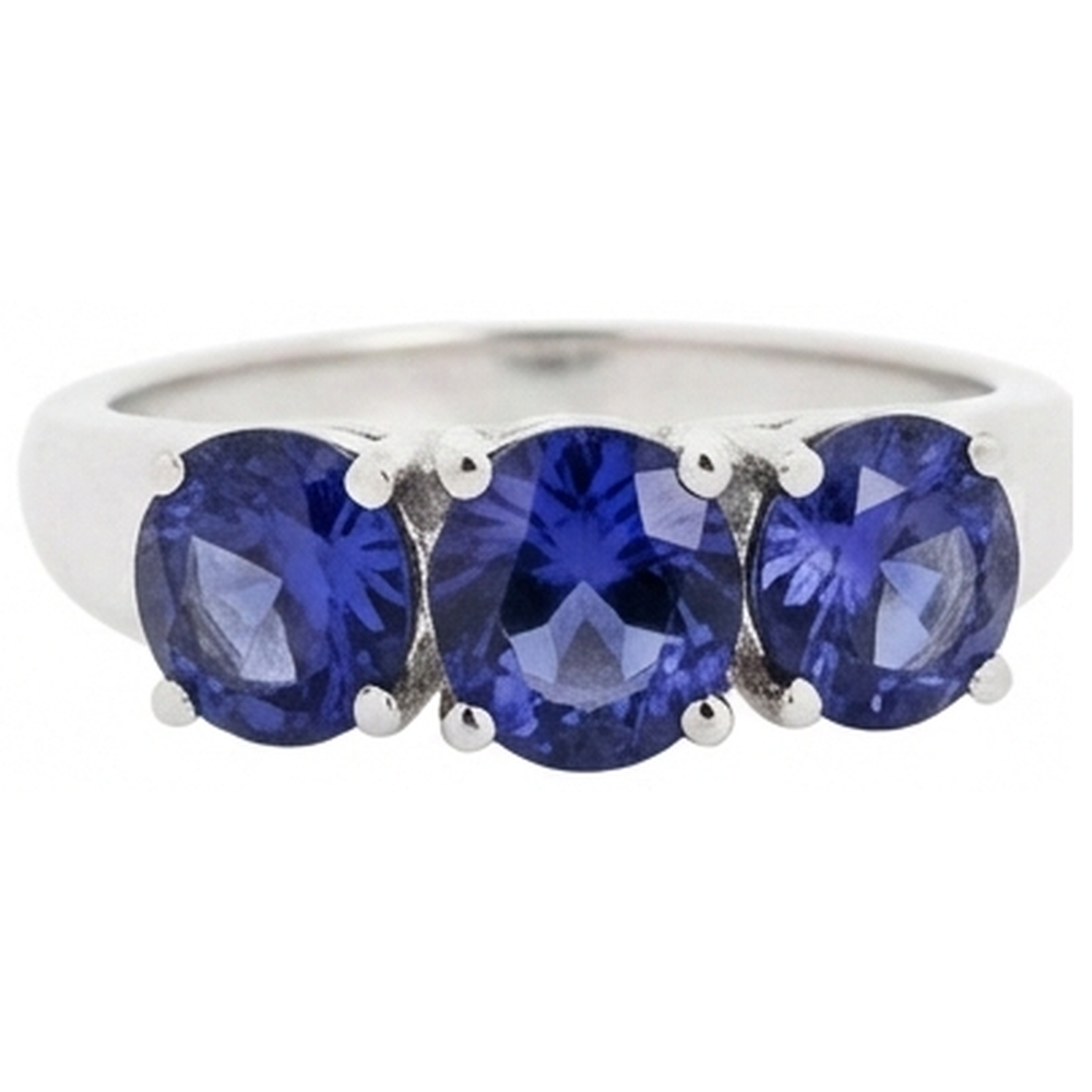 natural round tanzanite 6ct ring side angle