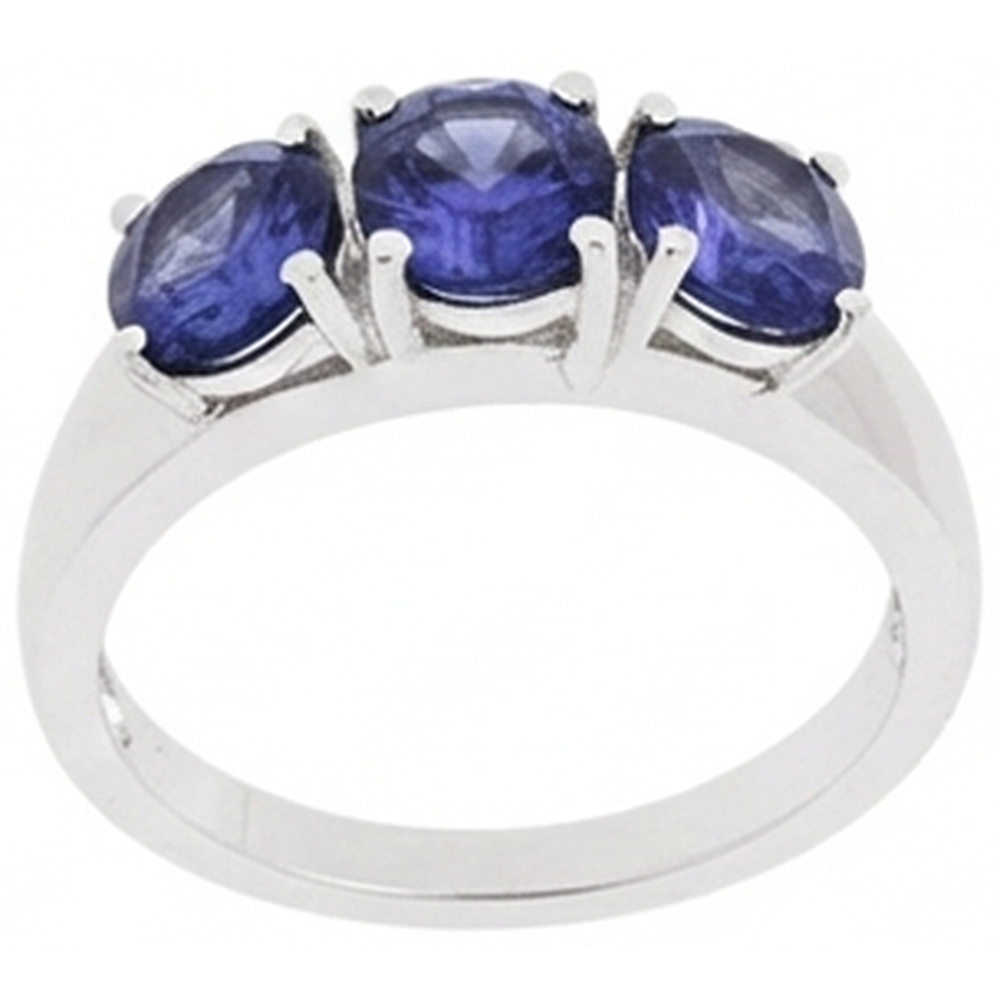 natural round tanzanite 6ct ring top view
