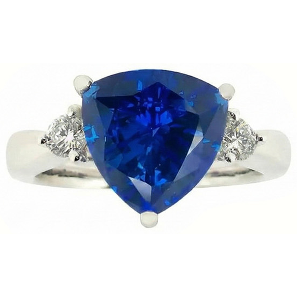 natural round sapphire 6ct ring side angle