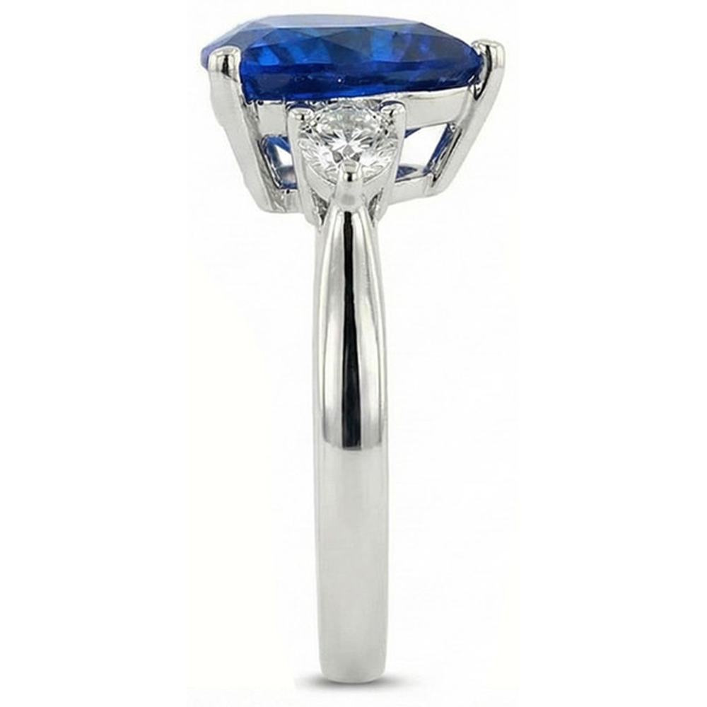 natural round sapphire 6ct ring profile view