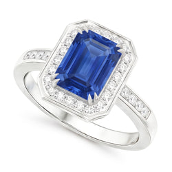 6 Carat Elegant Sapphire Engagement Halo Ring