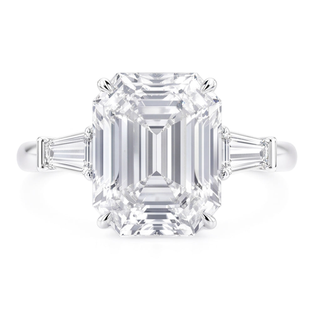 6 Carat Gorgeous Emerald Genuine Natural Earth Mined Diamond ( Not Lab Grown ) Ring