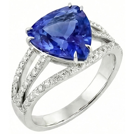 natural round sapphire 6ct ring front view