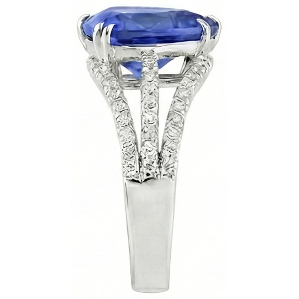 6 Carat Trillion Sri Lanka Sapphire Natural Earth Mined Diamond ( Not Lab Grown ) s Ring Jewelry