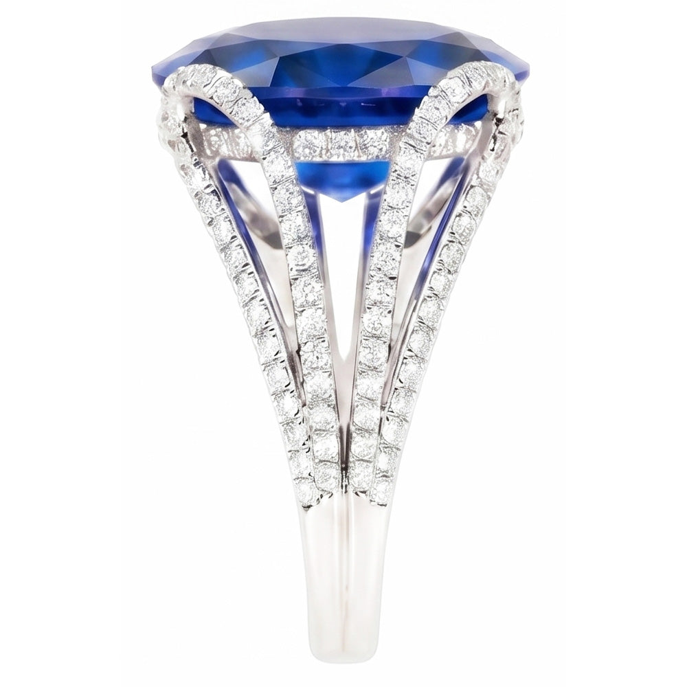 6 Carat Women's Sapphire Engagement Ring