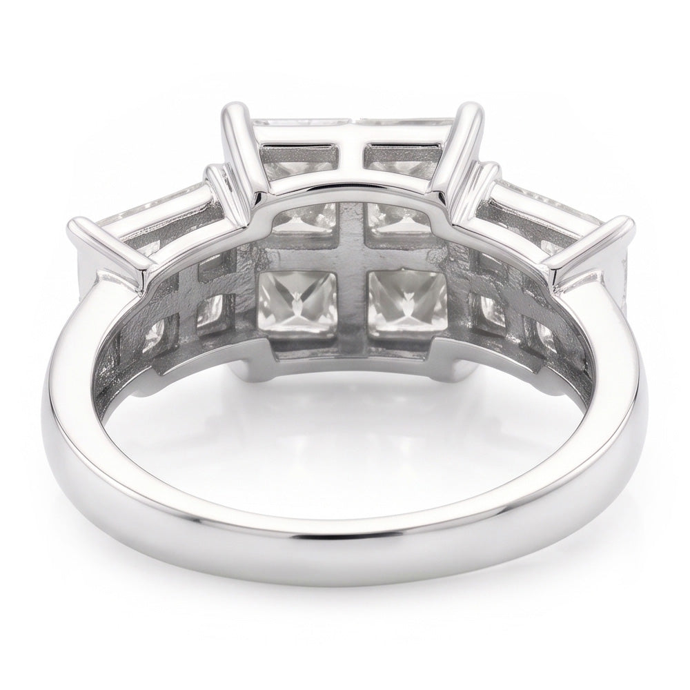 6 Carats Natural Earth Mined Diamond ( Not Lab Grown ) Engagement Ring Princess Cut White Gold 14K