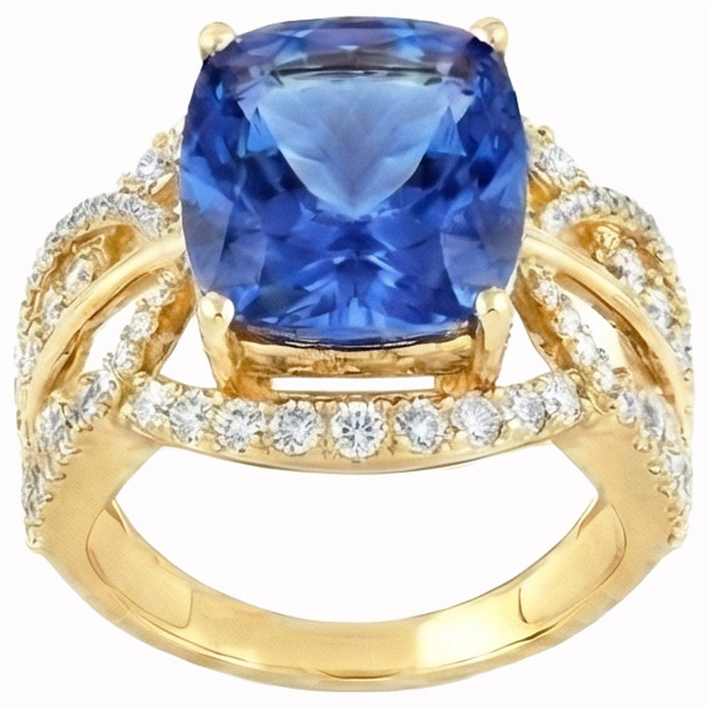 natural round sapphire 6ct ring side angle