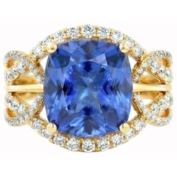 Natural Sapphire Ring 6ct - Yellow Gold 14K