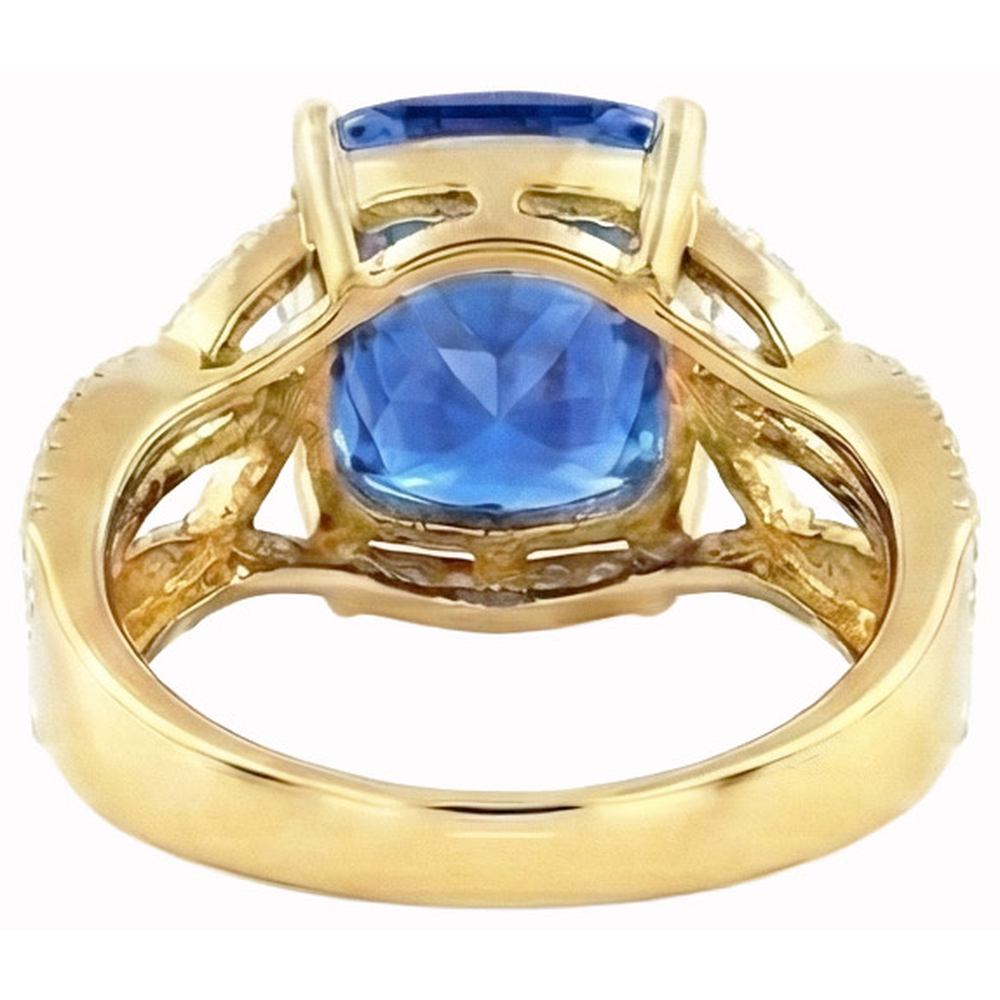 natural round sapphire 6ct ring profile view