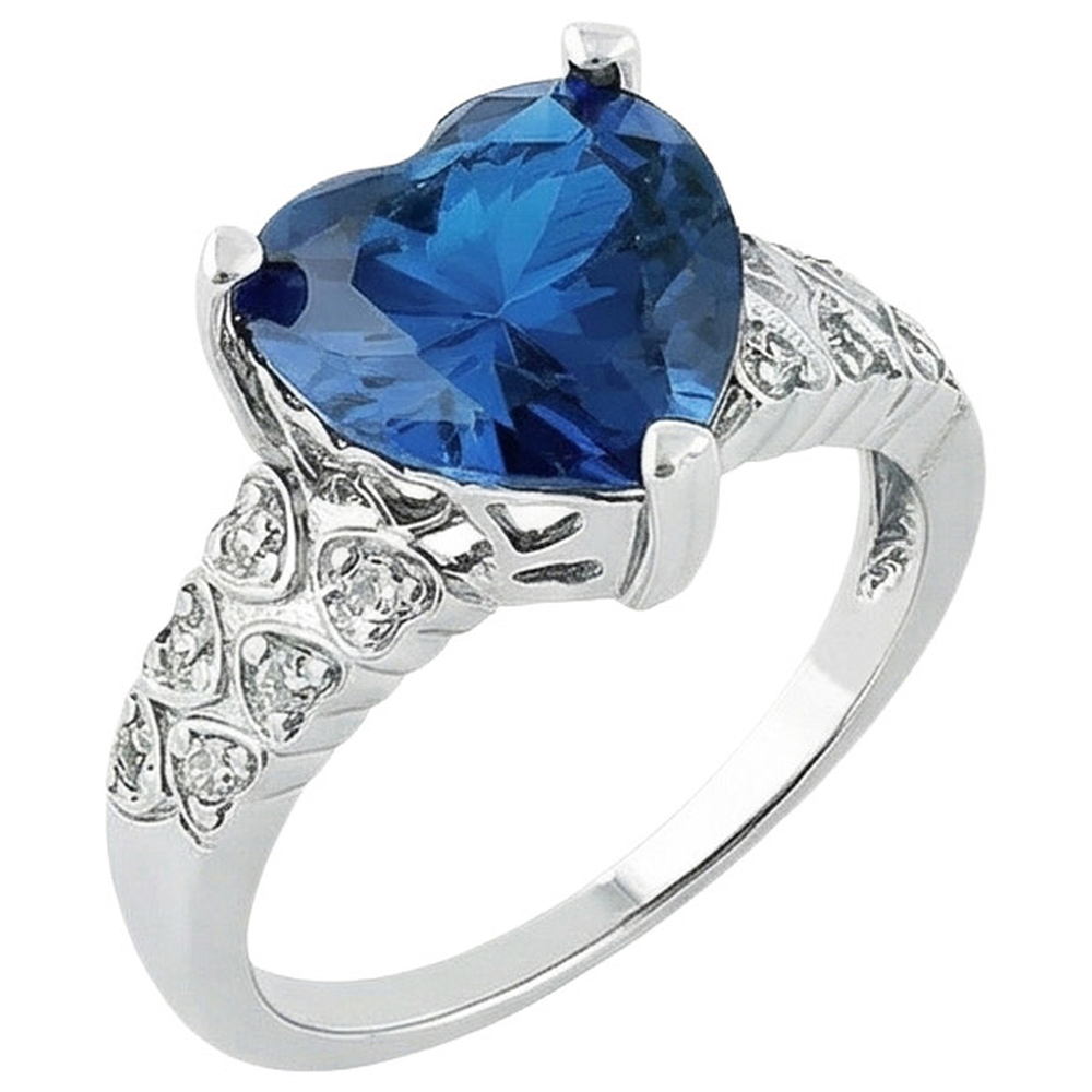 natural round sapphire 6ct ring top view