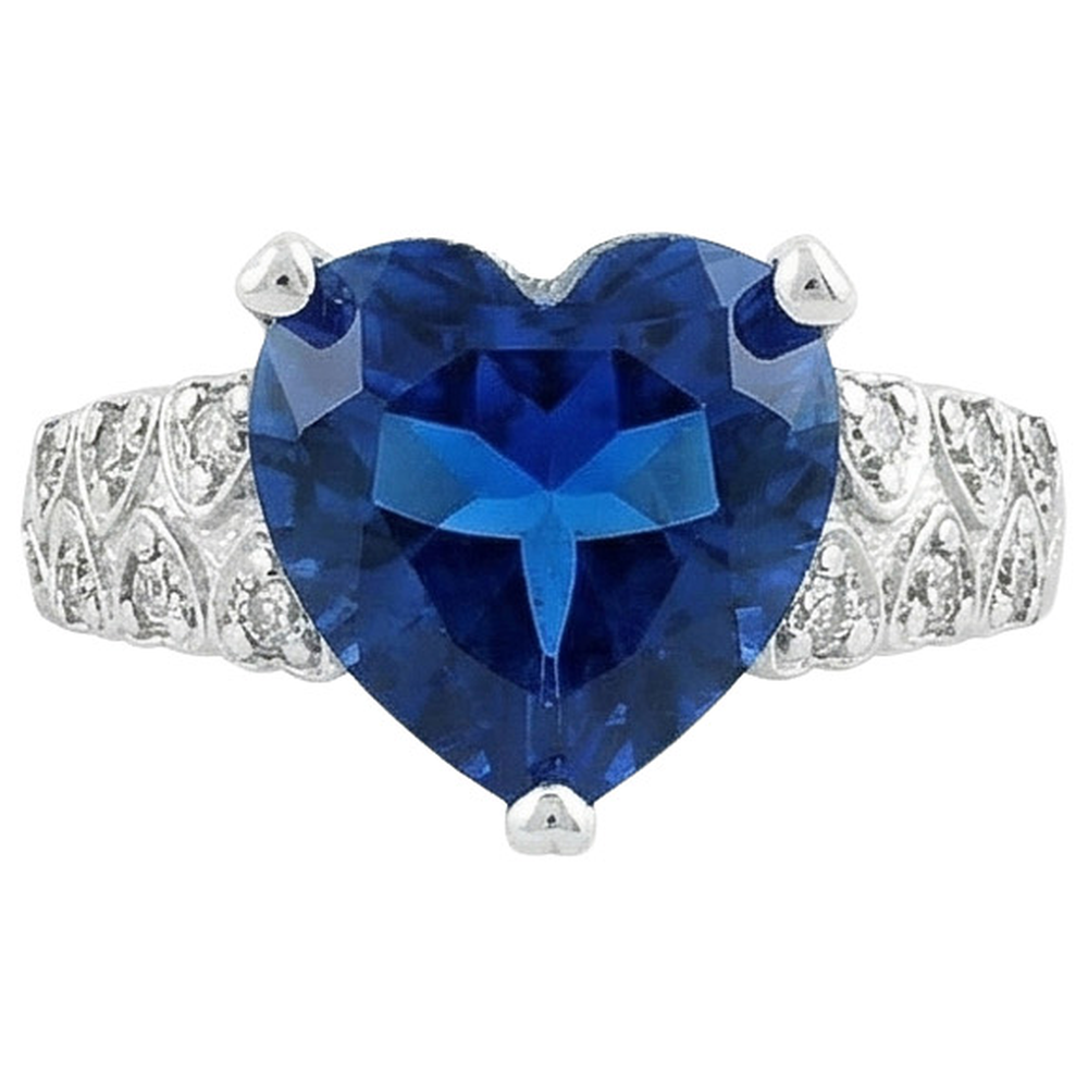 natural round sapphire 6ct ring side angle