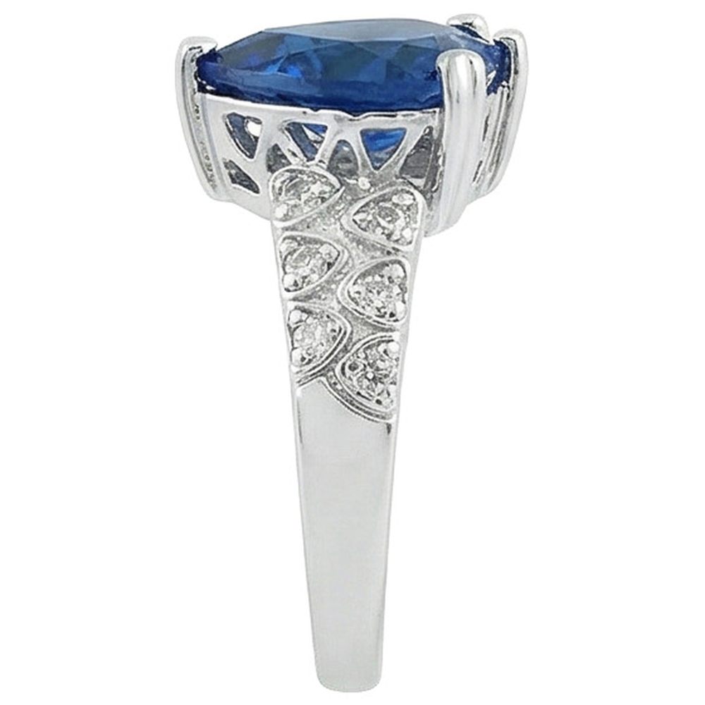 natural round sapphire 6ct ring profile view