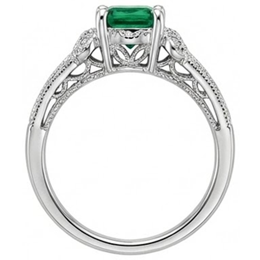 6 Ct Princess Cut Green Emerald Natural Earth Mined Diamond ( Not Lab Grown ) Ring White Gold Fine Jewelry