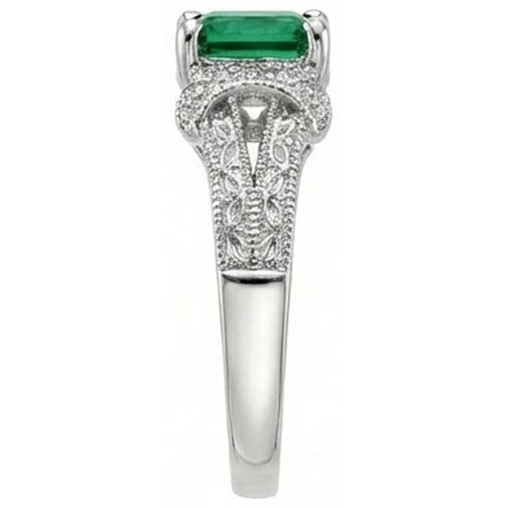 6 Ct Princess Cut Green Emerald Natural Earth Mined Diamond ( Not Lab Grown ) Ring White Gold Fine Jewelry