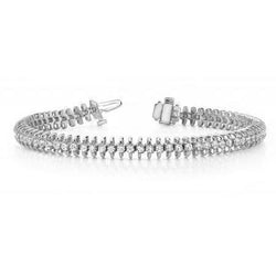 6.20 Ct Sparkling Round Real Diamonds Ladies Tennis Bracelet White Gold