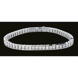 6.30 Carats Real Diamond Channel Bracelet White Gold Bracelet