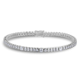 6.30 Carats Sparkling Lab Grown Diamonds Women Tennis Bracelet Gold White 14K