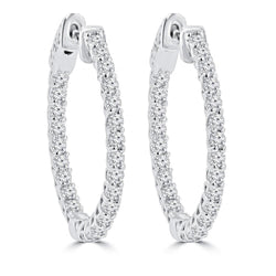 6.40 Carats F Vvs1 Genuine Diamonds Women Hoop Earrings White Gold 14K New