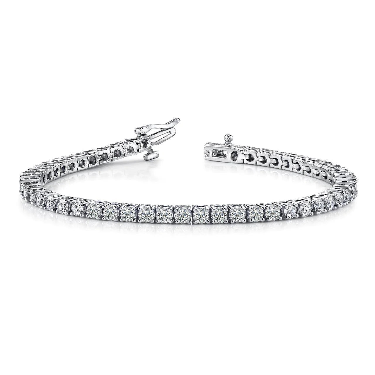 6.60 Carats Round Brilliant Cut Real Diamonds Tennis Bracelet