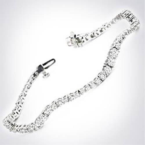 6.60 Ct Round Fine Real Diamond Bracelet Solid White Gold Sparkling