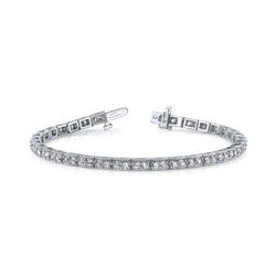 6.60 Ct Round Vintage Double Real Natural Earth Mined Diamond Box Bracelet White Gold 14K