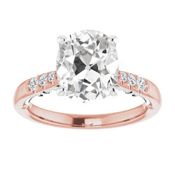 6.75 Carats Engagement Round & Cushion Real Old Mine Cut Natural Earth Mined Diamonds Filigree