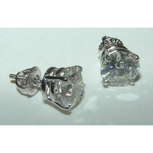 6 Carat Natural Diamond Stud Earrings