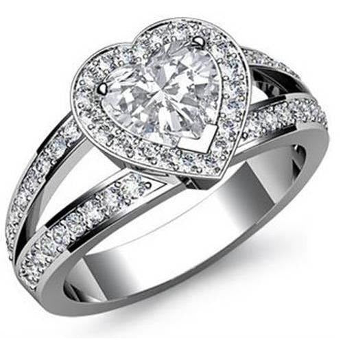 6 Carat Real Heart Diamond Wedding Ring