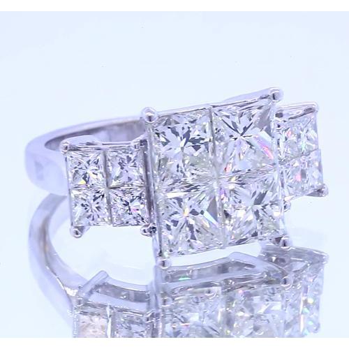 6 Carats Natural Diamond Engagement Ring White Gold 14K