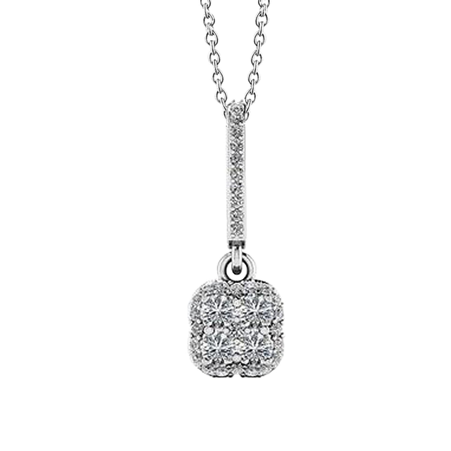 6 Carats Round Brilliant Cut Real Diamonds Lucky In Love Pendant Necklace - Pendant-harrychadent.ca