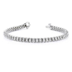 6 Carats Round Cut Real Diamonds Tennis Bracelet White Gold 14K Prong Set