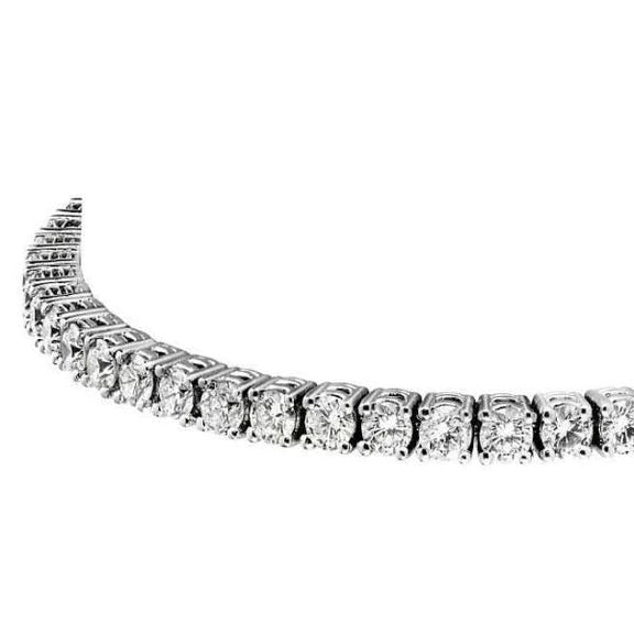 6 Carats Small Round Cut Genuine Diamonds Tennis Bracelet White Gold