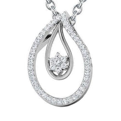 6 Carats Sparkling Round Cut Real Natural Earth Mined Diamonds Pendant Necklace White Gold 14K