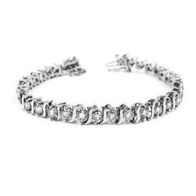 6 Ct. Natural Diamond Tennis Bracelet Round Brilliant Cut Gold Lady Jewelry