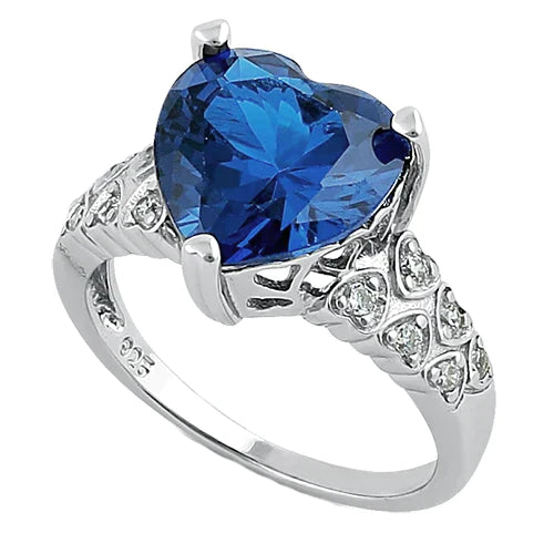 6 Ct Heart Sapphire Ladies Ring