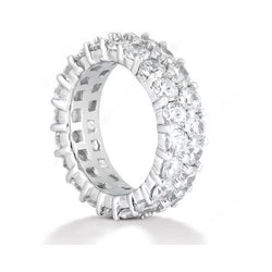 6 Carats Lab Grown Diamond Double Row White Gold Eternity Wedding Band